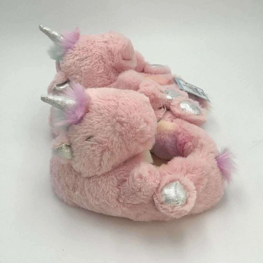 New With Tags Cat & Jack Girls Pink Unicorn‎ Slippers Size Small 13-1 NIB Kids